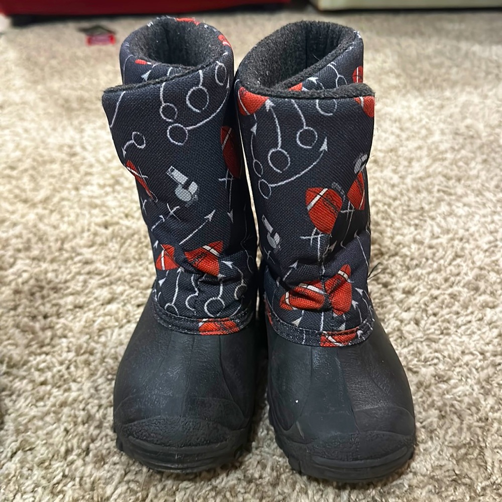 Football theme Navy Tundra Snow Boots